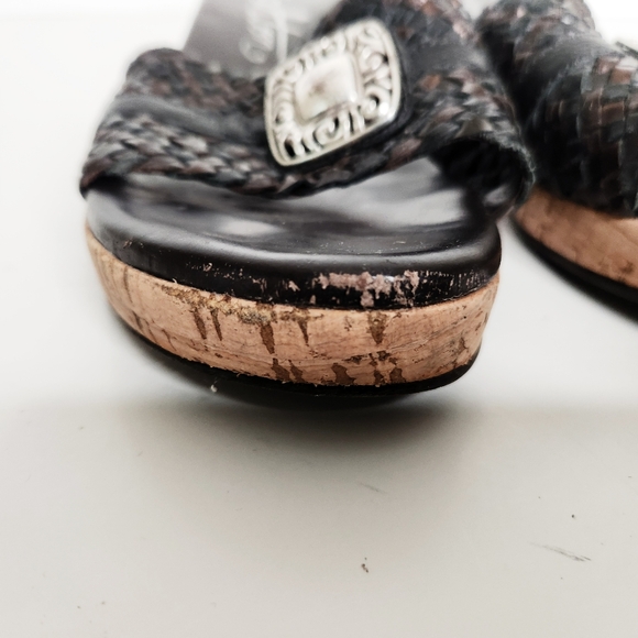 Brighton Hamlet Cork Wedge Slip On Woven Slide Sandals Size 7 - Picture 6 of 12